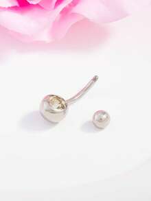 1件海灘度假風極簡水鑽圓形肚臍環 女款身體飾品 優雅臍環穿刺 - 彩色 - 查看 3