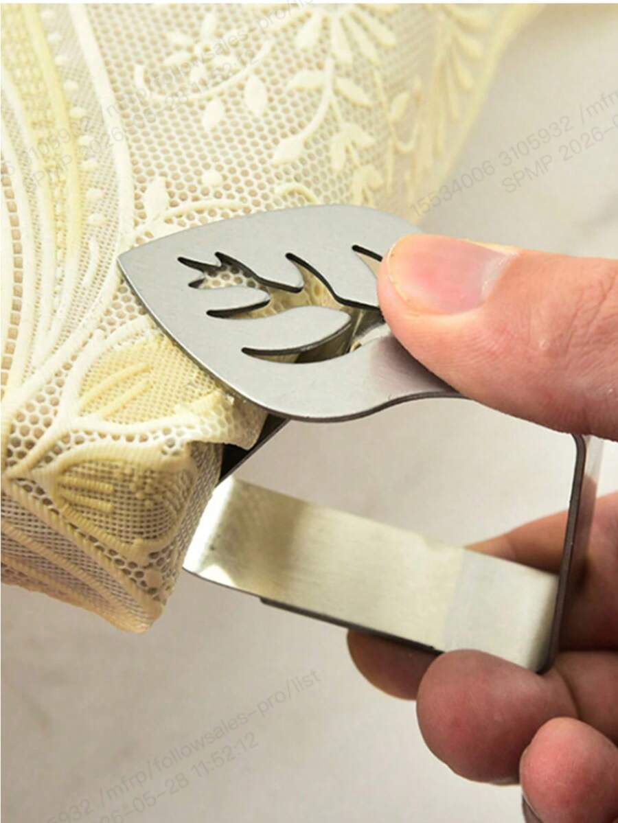 16pcs Stainless Steel Tablecloth Clips, Decorative Tablecloth Fixing Clips, Suitable For Outdoor Picnic, Camping, Party, Kitchen Accessories, Christmas Home Decor, Tablecloth, Christmas Dining Table Decoration, Wedding Decoration