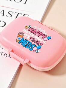 Portable Pill Box With Cute Pill Pattern Print, Moisture-Proof Medicine Organizer, Compartmentalized Travel Pill Storage Box, Daily Small Pill Box Suitable For Pockets Or Handbags, Reusable Unisex Medicine Storage Box, Pill Planner, Daily Carry Small Pill Box For Storing Vitamins, Medications And Nutritional Supplements, Travel Essential Accessory - Multicolor - View 17