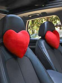 Heart-Shaped Car Headrest Pillow Neck Support Cushion Car Seat Backrest Interior Accessory - Multicolor - View 4