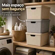 RVS E-COMMERCE Kit 2 Organizer Box With Lid Bathroom Kitchen 22 Liters Jaguar - Black - View 3
