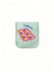 1 pieza Bolsa portátil para pastillas, caja compacta para pastillas y kit de primeros auxilios, bolsa para pastillas con diseño, puede almacenar tabletas y cápsulas, impresa con patrón de "cápsula", conveniente para viajes, adecuada para uso diario/al aire libre/viajes, esencial para la salud - Multicolor - Ver 17