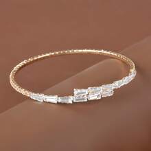 1pc Fashionable Rhinestone Encrusted Bracelet For Women, Suitable For Daily Wear And Party - Yellow Gold - View 14
