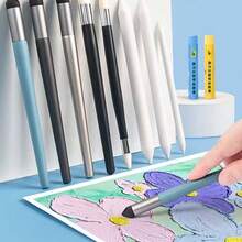 3pcs Oil Pastel Special Friction Pen Set, Outlining Pen, Blending Pen, Heavy Color Wax Crayon, Soft Head Transition Sponge Ball, Rendering Painting Brush Tool, 3 Styles Available, Washable, Essential For Painting Art - Sets - View 2
