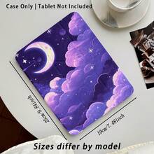 紫色雲朵星星月亮圖案 1件平板保護殼附支架，適用於 Honor 8/9/10/X8/X8A/X9/X8Pro/X9Pro、MatePad SE 11吋/MatePad 11吋/11.5吋、MatePad Pro、Apple 10代/11代 2025 (A16) - 款式34 - 查看 4