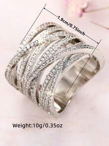 1pc Elegant Cubic Zirconia Ring, Suitable For Women To Wear, Suitable For Wedding, Engagement, Anniversary Party, Valentine's Day Gift - 1# - View 7