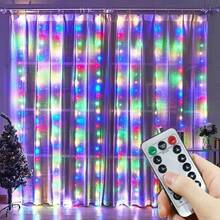 Luces de Cortina LED, 8 Modos de Iluminación, Con Control Remoto (Baterías No Incluidas). Luces de Decoración de Pared para Hogar, Dormitorio, Sala de Estar, Escenario - Alimentadas por USB, Decoración de Fondo para Fiesta de Cumpleaños, Apertura Escolar, Propuesta, Boda, Celebración, Luces de Hada, Decoración de Iluminación para Día de San Valentín, Halloween, Navidad, Luces de Hada de Cuento de Hadas, Luces de Cortina LED - Luces de cortina alimentadas por USB - Ver 14
