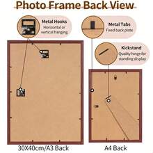 1/3件 30x40cm 木製相框，經典木製相框，30x40cm A4 A3 復古木製相框，復古棕色長方形光滑拋光裝飾相框，適用於居家臥室客廳桌面牆面裝飾 - 木質相框 - 查看 9