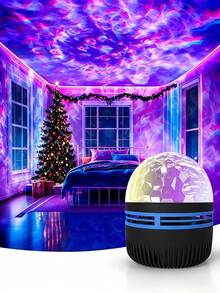 USB Plug-In Ripple Effect Night Light, RGB Color Changing Projector With Remote Control For Room Atmosphere - Multi-color light - View 6