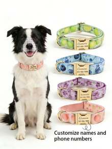 Etiqueta de identificación personalizada para perro: Placa de acero inoxidable grabada a medida con nombre del perro, personalizable con nombre de la mascota e información del número de teléfono, ¡apta para la mayoría de los collares! - Multicolor - Ver 5