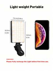 1个60颗LED自拍环形灯，三合一可调光（日光/暖白），Type-C 5V可充电，适用于摄影、在线会议、手机、相机、笔记本电脑、iPad、视频会议，粉色/白色/黑色/紫色可选 - 3 colors white - 查看 6