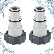 2 cái đầu nối ống thay thế kiểu ren kẹp cho bộ bể bơi Intex, dùng cho ống 1.5 và 1.25 inch, phù hợp với bơm lọc, máy tạo clo, hệ thống muối có kết nối ống ren - A - Xem 1