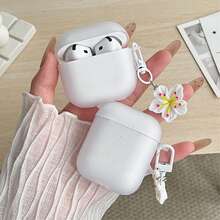 極簡白色粉藍藍牙無線保護殼，適用於 Airpodspro3 2代，適用於 iPhone 耳機保護殼 1/3/4/5 無線保護殼 2代、3代與 4代 - 無色 - 查看 2