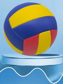 1pc PU Adult Sports Volleyball, Youth Student Training, Beach, Grass, Concrete Ground Red Yellow Blue Multi-Color Volleyball - Multicolor - View 4