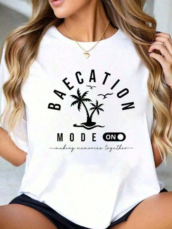 1packComfortable100% cotton Camisetas  Estilo Vacaciones Románticas Para Parejas, Conjuntos De Ropa Para Fiesta En La Pl playera de méxico tops