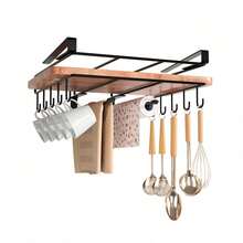 Porta Tablas de Cortar Colgante (25.8*24.8*12.3CM) – Organizador de Cocina para Tablas, Tapas de Ollas y Bandejas, Almacenamiento Bajo Armario para Papel Aluminio/Film Plástico - negro b - Ver 6