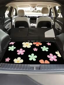清新簡約花卉印花通用汽車後車廂墊、行李墊、戶外墊，適用於所有車型、卡車和SUV，理想禮物，汽車內飾裝飾墊 - A - 查看 1