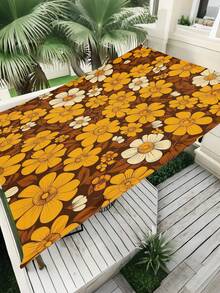 1pc Plant Leaf Floral Print Design Sunshade Awning, Outdoor Shade Cloth And Canopy, 2D Flat Printed Tent, Washable, Suitable For Garden, Camping, Beach, Yard, Poolside And More, Poles Not Included - Multicolor - View 30