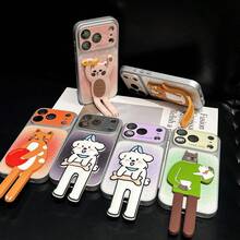 卡通貓狗手機支架，橫向與縱向放置，多功能平板電腦與手機桌面支撐架，懶人支架 - 彩色 - 查看 1