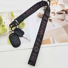 (1PCS) OFF Long Neck Lanyards For ID Badges, Lanyards For Keys,WHTIE Cute Cool Lanyard Strap For Car Keys, Card Holder, Whistle, Keychain, Wallet - Black - View 5
