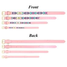 PU Embroidered Printed Pattern Dog Customized Collar Engraved Anti-Lost Pet Collar Adjustable Size For Small Medium Large Dogs - Multicolor - View 4