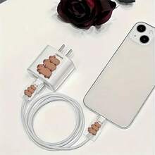 Black Spider Style Charger And Cable Protection Set Compatible With Apple 18-20W Charging Cable, Anti-Breakage Cable Organizer - Multicolor - View 5