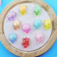 20pcs/50pcs Mixed Color Glowing Turtle Lights | Mini Turtle Decorations, Suitable For Easter, Birthday, Ocean Party, Holiday Decor, Dream Theme, Random Colors, Resin Material - View 2