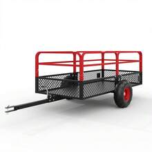 Outop 1600 Lbs ATV UTV Dump Trailer – 22 Cu.Ft Steel Yard Cart With Removable Sides & All Terrain Tires – Tow Behind For Garden & Lawn Mower - Red - View 1