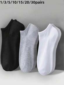30/20/15/10/5/3/1 Pair - No-Show Socks, Black & White - All-Season Best-Selling Unisex No-Show Socks In Plus Sizes, Soft, Comfortable - Multicolor - View 17