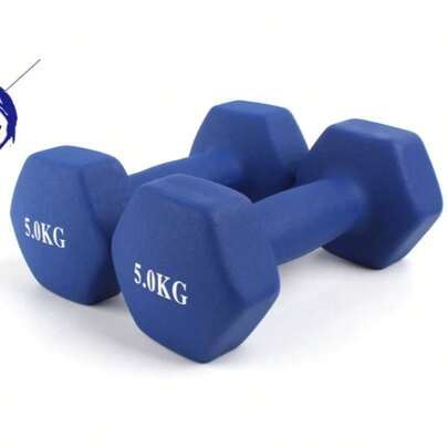 Plastic Coated Solid Cast Iron Dumbbells Fitness Equipment