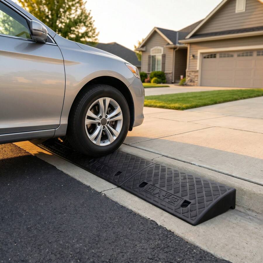 2PCS Plastic Ramp For Skateboards, Scooters And Small Wheels, Portable Practice Ramp For Curbs, Driveways And Outdoor Play Areas, Multiple Height Choices - A - View 1