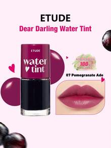 ETUDE Dear Darling 水感唇釉 07 Pomegranate Ade，鮮豔清新顯色，持久不暈染，滋潤保濕，輕盈質地，亮澤妝感，適合女性日常使用，韓系美妝，禮品 9g/0.31oz - 07 Pomegranate Ade - 查看 2