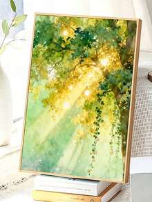 Golden Sunshine Forest Watercolor DIY Number Painting Craft, Adult Home Decor Wall Art, Holiday Gift Landscape Painting - Sets - View 3