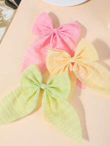 6pcs Girls Candy Color Fabric Swallowtail Bow Hair Clips Side Fringe Clips Simple Bangs Clips Non-Damaging Hair Clips Sweet Versatile Alligator Hair Clips Back Of Head Hair Clips For Daily Use - Multicolor - View 4