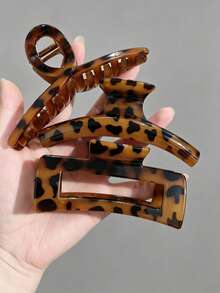 Set 2 Jepit Rambut Besar untuk Wanita. Ukuran: 13cm/5.12in. Bahan Plastik ABS. Aksesori Rambut Minimalis yang Modis. - MultiWarna - View 2