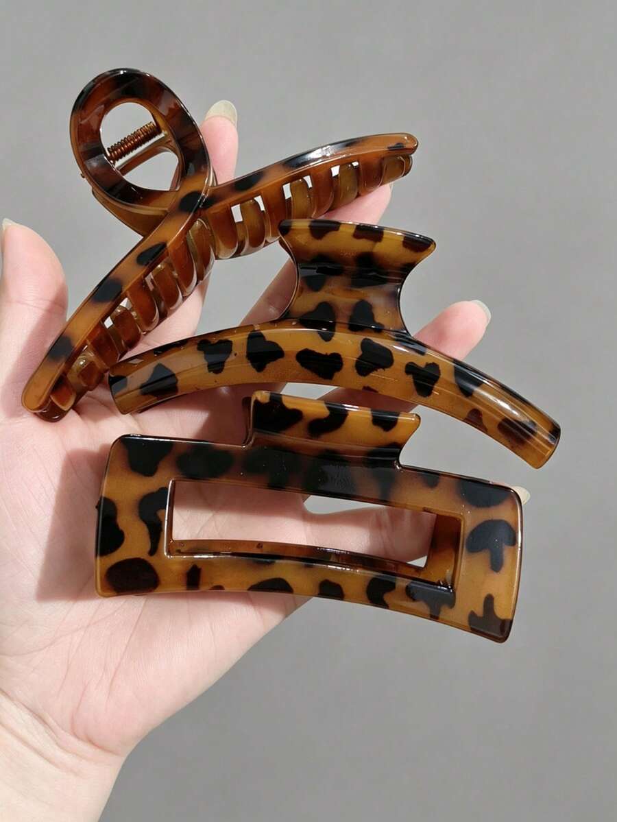 Set 2 Jepit Rambut Besar untuk Wanita. Ukuran: 13cm/5.12in. Bahan Plastik ABS. Aksesori Rambut Minimalis yang Modis.
