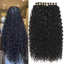 9pcs/Set Curly Synthetic Hair Bundles Pre-Stretched Professional Grade Suitable For Crochet Hair Hot Water Styling 30inch/75cm Crochet Hair Extensions Heat Resistant Wavy Hair French Curl High Temperature Hair - Multicolor - View 12