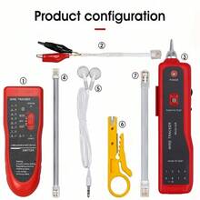 Telephone LAN Cable Tester Wire Tracer Line Finder! Professional Local Area Network Cable Tester, Multi-Function Line Finder, This Product Does Not Include Batteries - Red - View 10