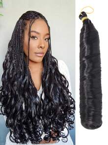 24 Inch Long French Curly Braided Hair Extensions, Synthetic Hair, Loose Wavy Spiral Curls, Ombre Color, Heat Resistant, Pre-Stretched, Halloween - Multicolor - View 21