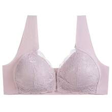 Sujetador inalámbrico de talla grande con cierre frontal, estilo fino sin costuras, push-up ajustable, lencería sexy para mujer. - Blanco - Ver 6