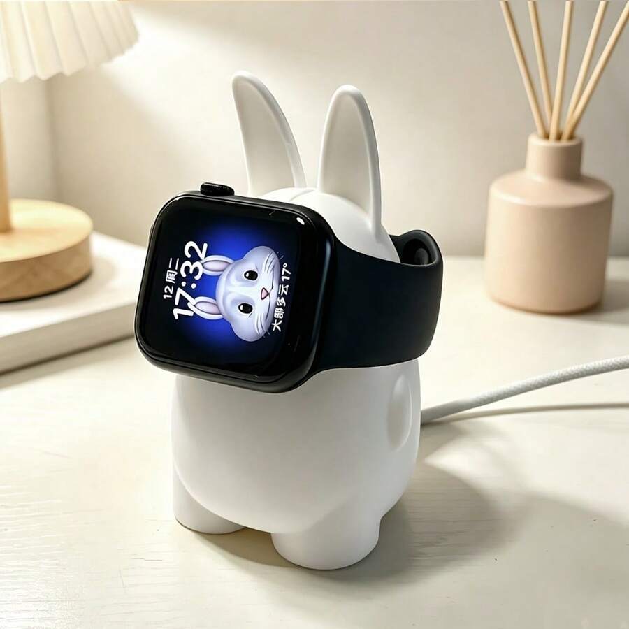 1 cái đế sạc hình thỏ dễ thương, sạc đồng hồ không dây, tương thích với các dòng đồng hồ - A - Xem 1