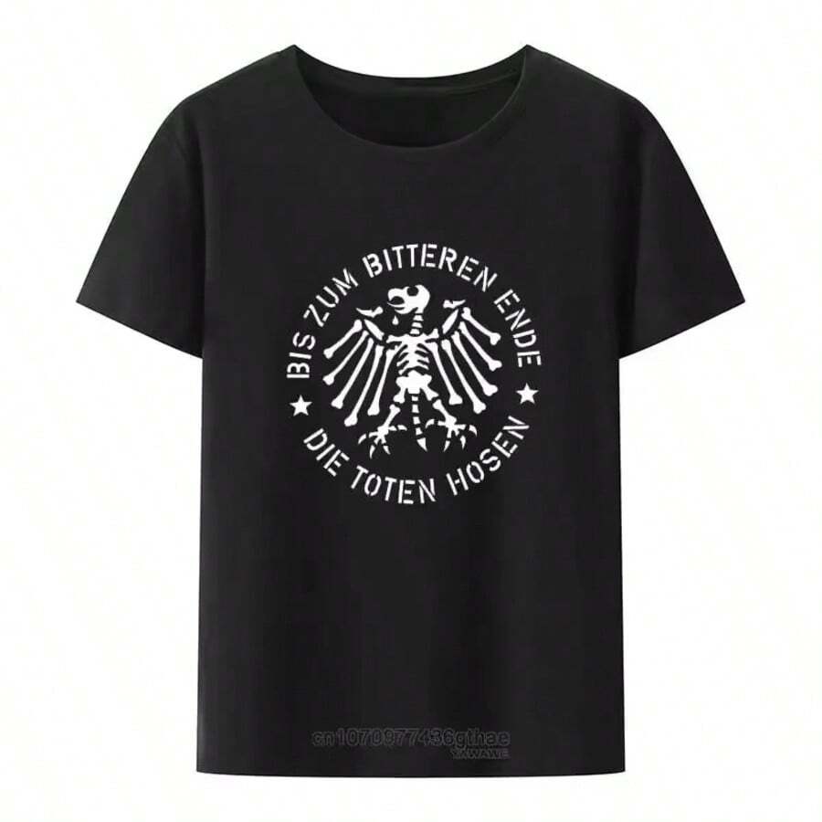 Zum Bitteren Ende Die Toten Hosen T-Shirt, Unisex Short Sleeve Crew Neck T-Shirt, Hipster Graphic Tees, Casual Streetwear - 黑色 - 查看 1