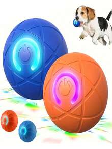1個智能寵物互動電子球,USB自動感應跳動球,適合小型與中型犬,生日禮物,耐用智能震動旋轉寵物球,狗狗玩具、貓咪玩具,戶外運動玩具,可選兩種顏色 - 彩色 - 查看 2