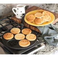 TAIMASI Non-Stick Mini Pancake Maker Durable, Easy Clean With 7 Fun Molds, Perfect For Kids & Creative Breakfasts  | Perfect For: • Back-To-School Quick Morning Meals • Thanksgiving Family Breakfasts • Christmas Gift For Foodie Kids - Smile Style - View 6