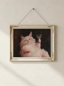 1pc Black Cat Wine Wall Art, Funny Cat Martini Poster,Cat On Green Sofa Picture For Bar Cart,Ideal Gift,Suitable For Bedroom,Living Room,Office,Wall Arts,Wall Decor,Home Decor,Room Decor,Canvas Wall Art,Posters, Wall Art With Frame, Optional Frame ﻿ - 1PCS - View 6