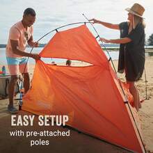 Coleman Skyshade Portable Sun Shelter, Easy Setup With Pre-Attached Poles, Canopy Provides Cover From Sand & Sun, Great For Beach, Park, Tailgating, Variant 2 - 無PFAS(新版本) - 查看 3