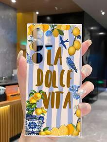條紋檸檬燕子標語軟手機殼保護套，相容於 Honor、Galaxy A04e/12/A13/A14/A34/A50/A52/A53/A54/S21/S22/S23/S24/S25/S25Ultra/S25FE/S26/S26 PLUS/S26 ULTRA/S26 EDGE/6A/7A/8A/12T/13T/15T/15 TPRO - 無色 - 查看 5