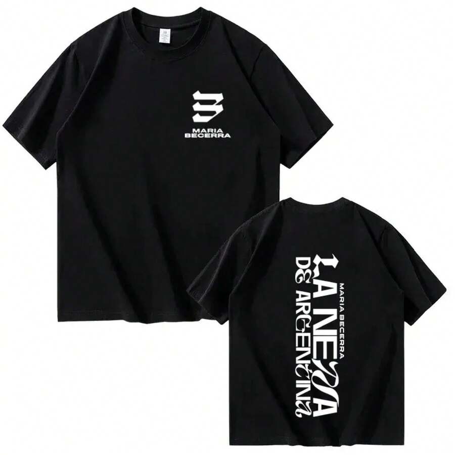 Cantante Maria Becerra La Nena T-shirt estetica Harajuku con stampa e lettere, maniche corte, 100% puro cotone, moda estiva - 6 - Visualizzare 1