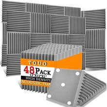 TOUO 8 Warna Panel Busa Akustik Berbentuk Baji, Paket 6-48 Buah, Bahan Perawatan Akustik Dinding Kedap Suara untuk Studio dan Home Theater - Baji - View 35