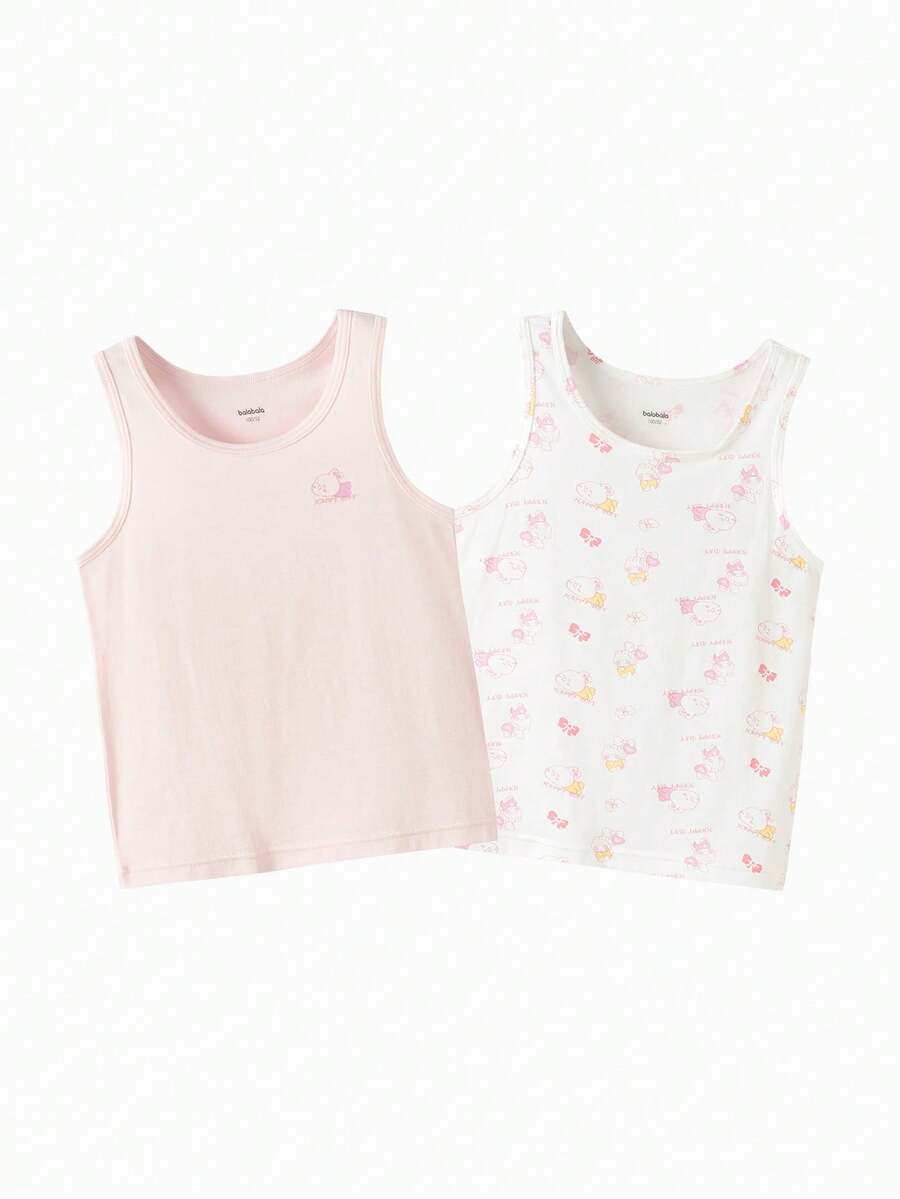 Balabala Girls Camisole Vest 2026 New Autumn Soft Cotton Inner Wear Cute Lightweight Tween Girl Undershirt Daily Comfort Layer - White and Red - View 1